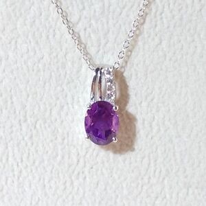 Amethyst 1.6 Carats Pendant Necklace Chain Italy